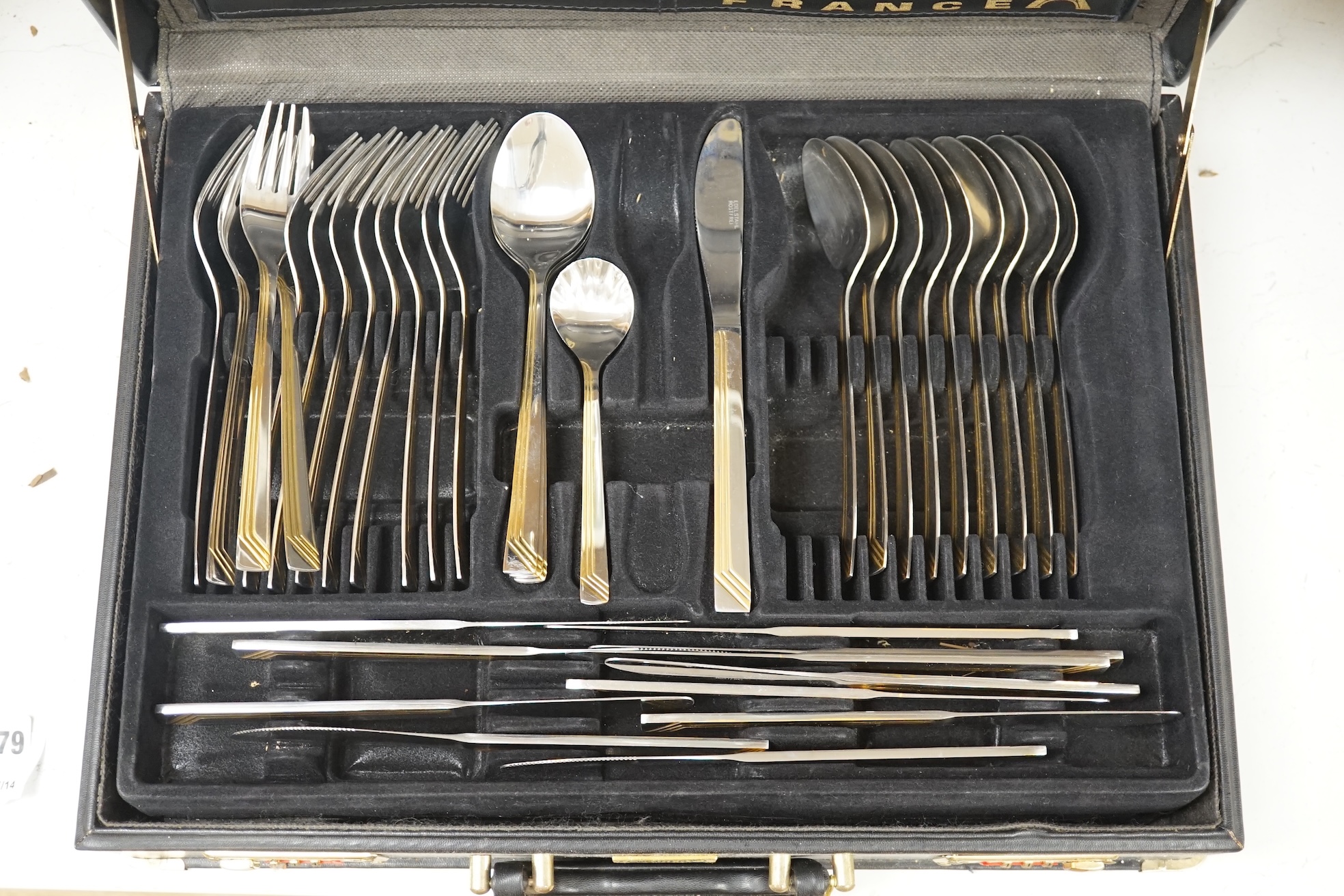 A Continental France plated canteen of cutlery, stamped Edelstahl Rostfrei. Condition - fair